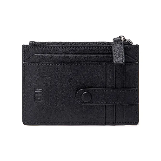 HLA Cow Leather Card Holder Wallet Regular Men's Black/Brown-0