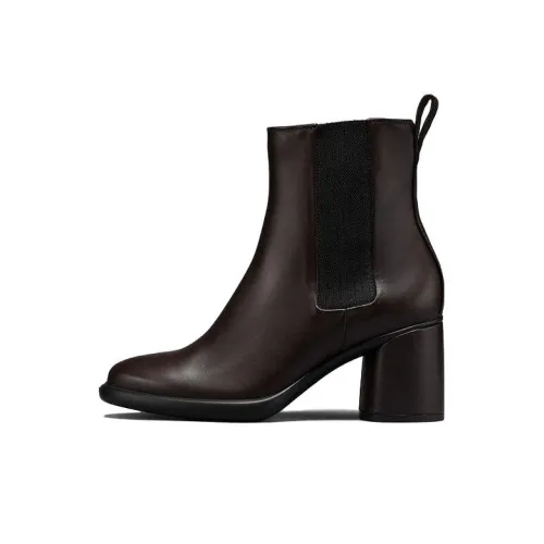 Ecco Short Chelsea Boots 7cm Women's Coffee