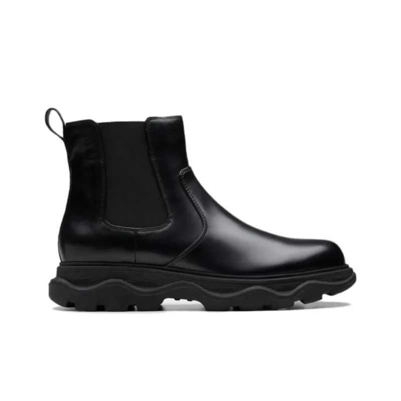 Clarks Short Chelsea Boots Men's Black-1