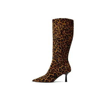 ZARA Ankle Boots 7.5cm Women's Leopard Print