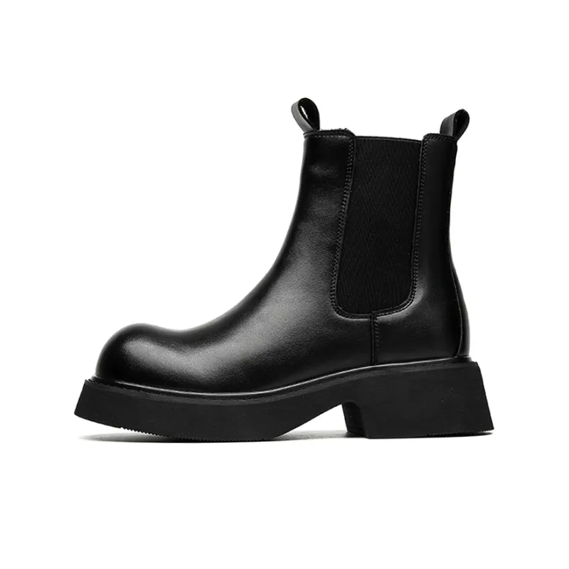 GZZ Short Chelsea Boots Men's Black-0