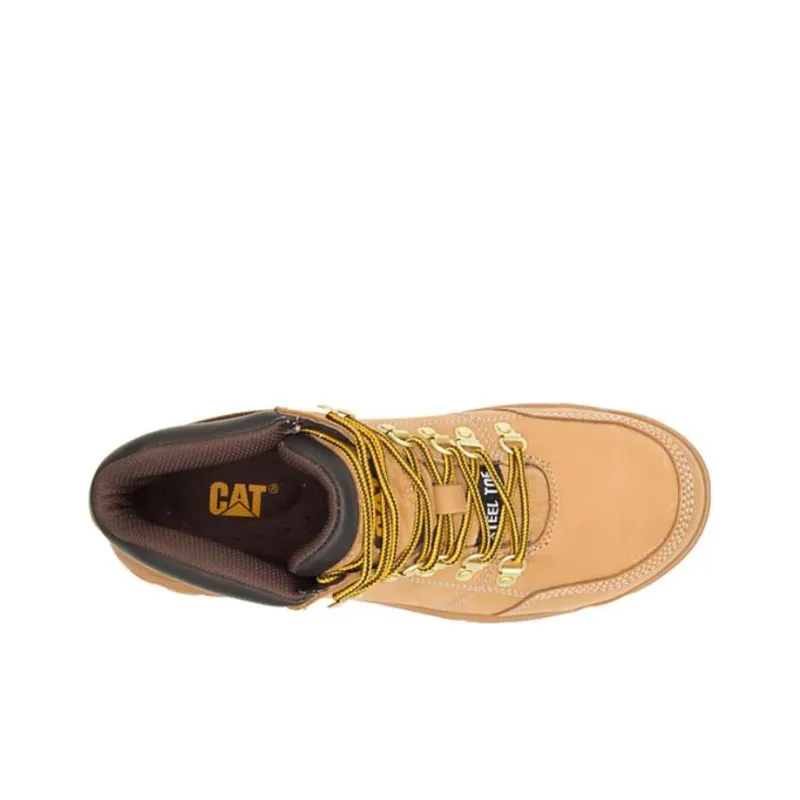 CAT Wear Resistant Cushioning Warm Crew Outdoor Boots Men's Yellow Brown-1