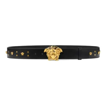 VERSACE La Medusa Studded Leather Belt