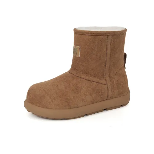 JOSINY Warm Height Increasing Short Snow Boots Women's Brown