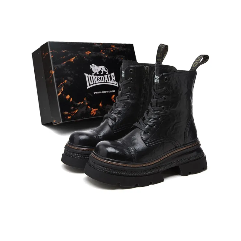 LONSDALE Knee High Martin Boot Women's Black-2