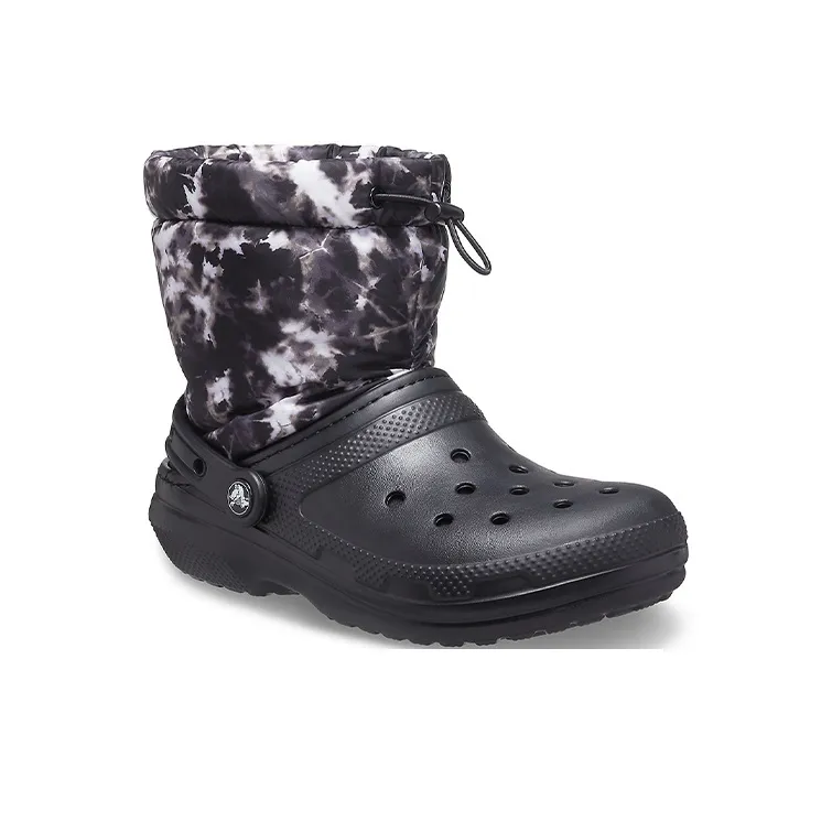 Crocs Classic Lined Neo Puff Tie Dye Boots 'Black White'-2
