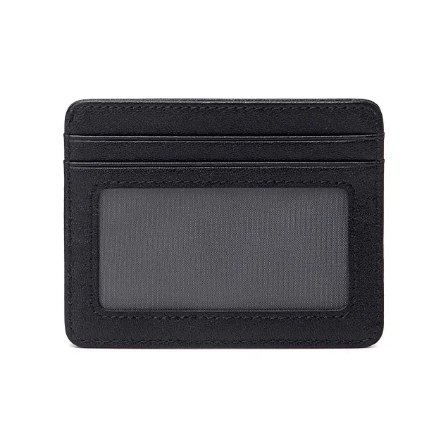 HLA Cow Leather Card Holder Document Bag, Card Holder Coin Purse Wallet Regular Men's Classic Black/Coffee-2