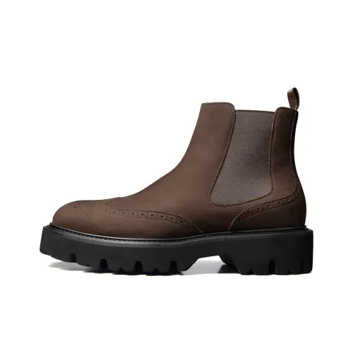 Zuti Short Chelsea Boots 7.5cm Men's Coffee
