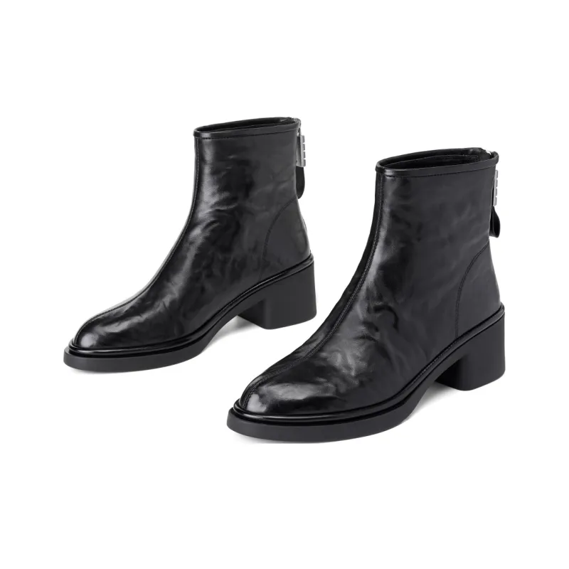 ELLE Ankle Boots Women's Black/Coffee-1