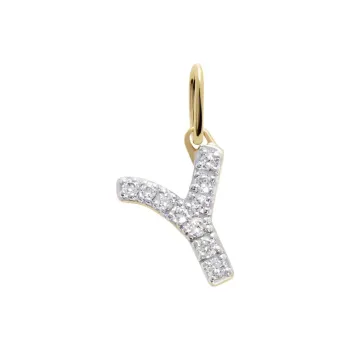 Monica Vinader 14kt Yellow Gold N Charm Diamond Necklace