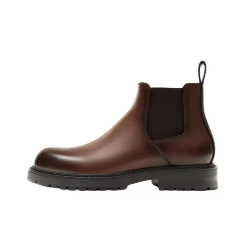 ZARA Short Chelsea Boots Men's Brown
