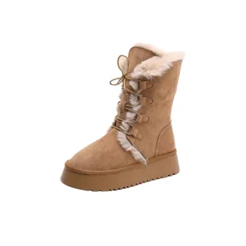 MXGM Short Mid-Calf Snow Boots Women's Khaki