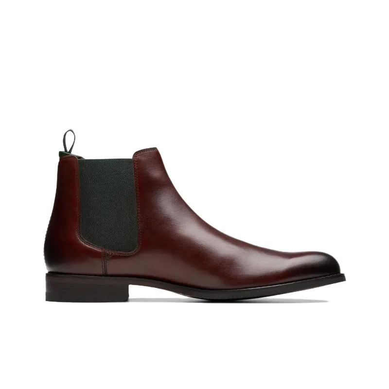 Clarks Craft Arlo Top Short Chelsea Boots Men's Red-1
