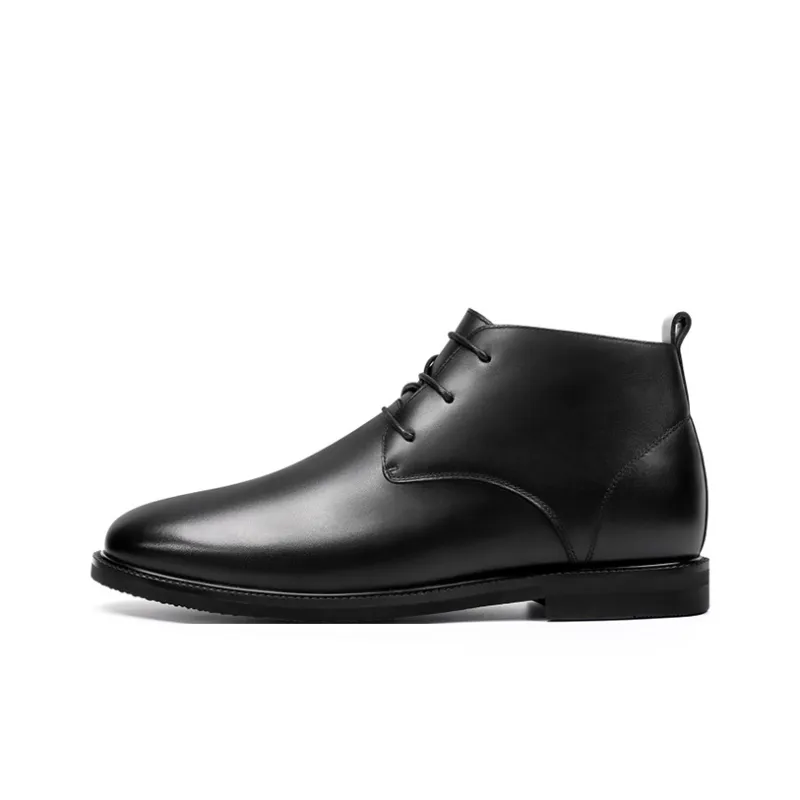 He Jinchang Ankle Boots Men's Black-0