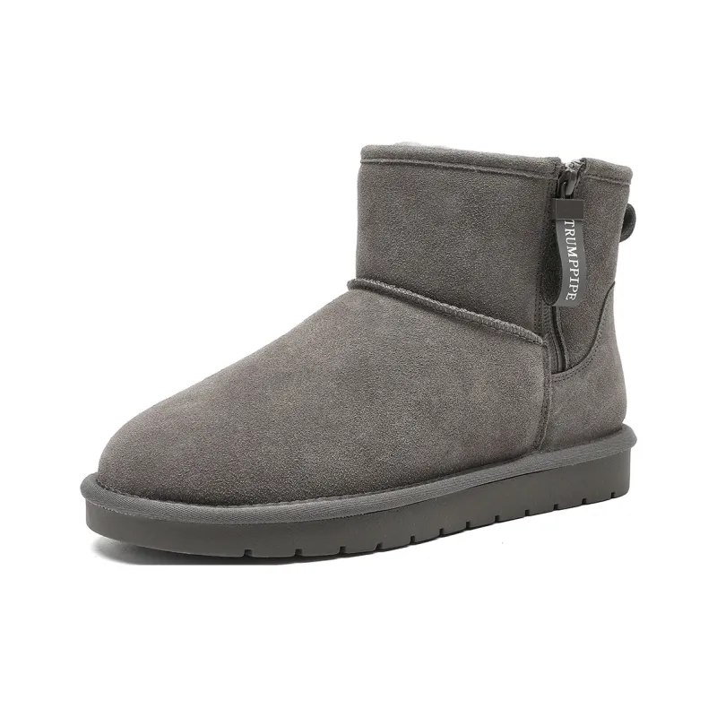 TRUMPPIPE Short Mid Calf Snow Boots Men's Gray-1