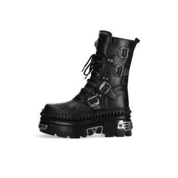NEW ROCK Ankle Boots Unisex Black
