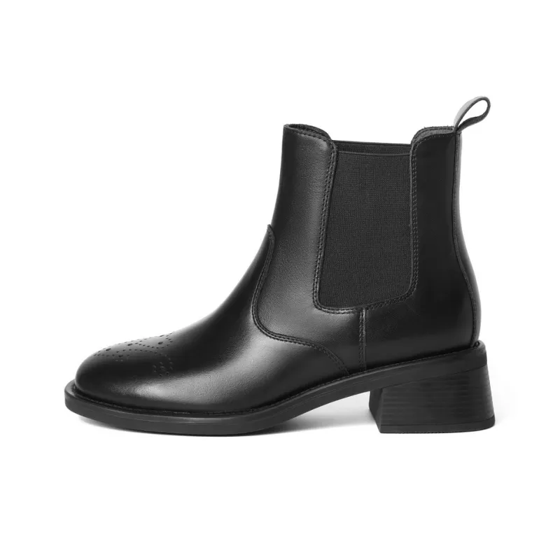 BELLE Short Chelsea Boots 4cm Women's Black-0