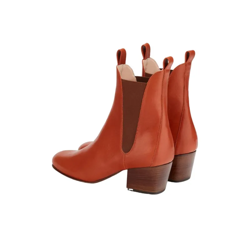 AGL Short Chelsea Boots 13cm Women's Red-4