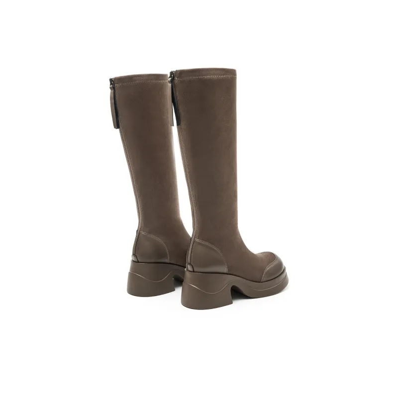 EBLAN Knee high Boots Women's Khaki-3
