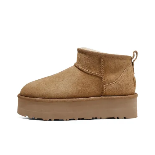 BOSSSUNWEN Snow Boots Women's Antelope Brown
