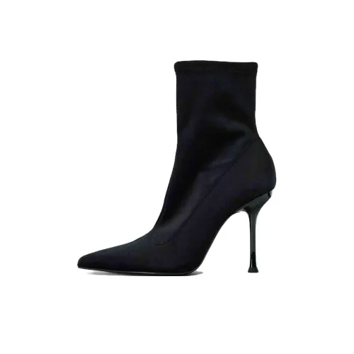 ZARA Ankle Boots 9cm Women's Black