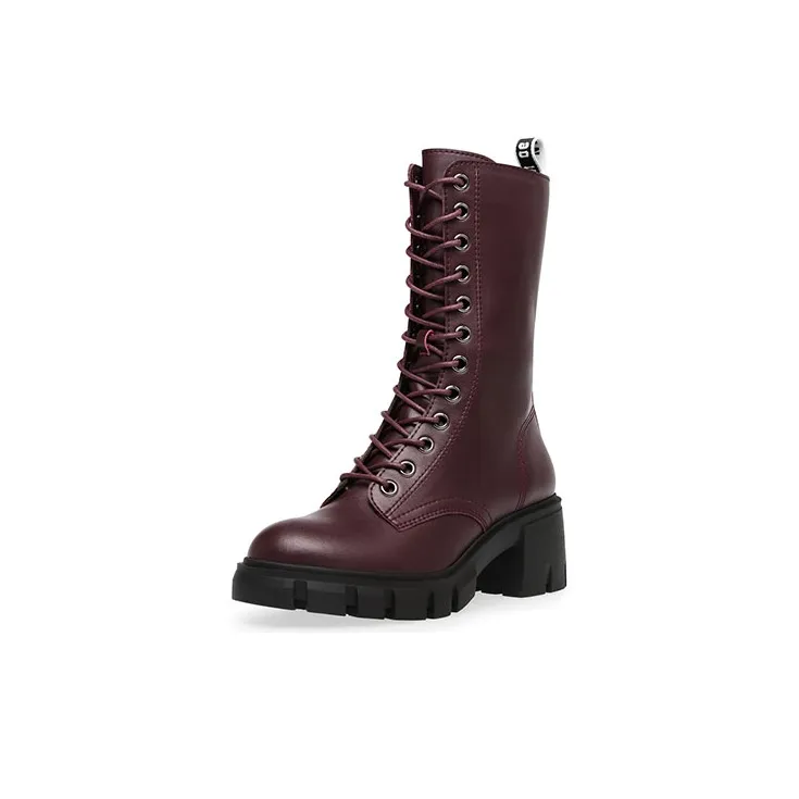 STEVE MADDEN Martin Boots Women's Black/Burgundy-5