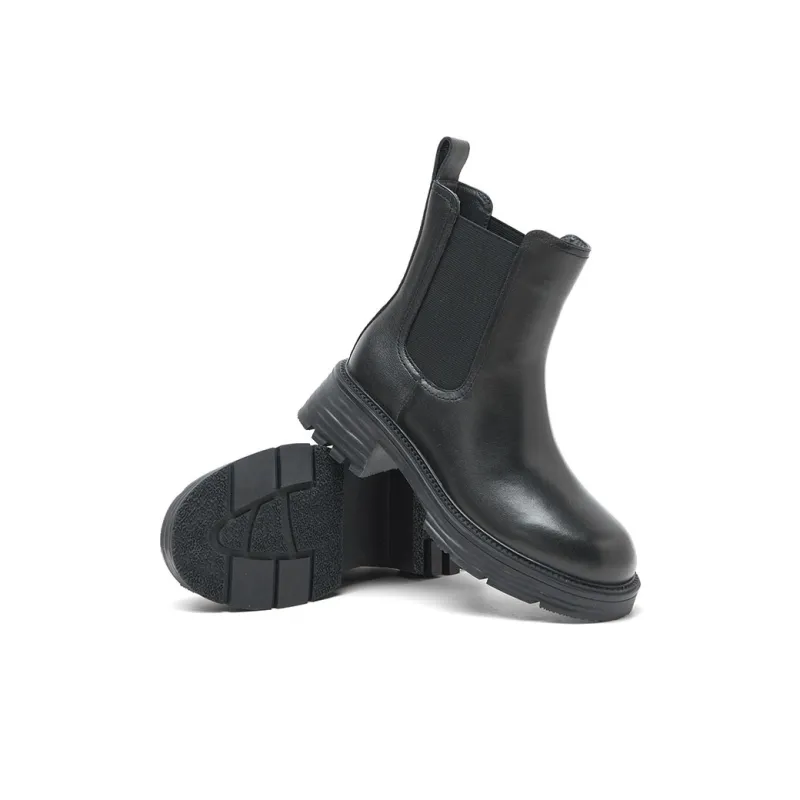 PT'SON Short Chelsea Boots Women's Black/Beige/Black, Fleece Lined/Beige, Fleece Lined-17