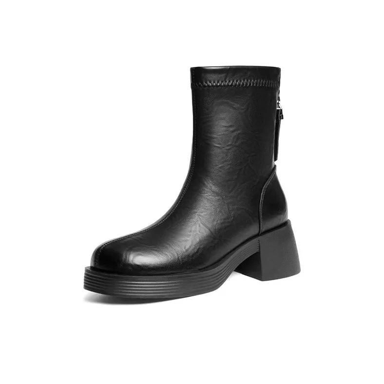 RED DRAGONFLY Stretch Boots 5.7CM Women's Black-1