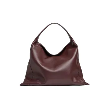 Bottega Veneta Hop Calfskin Handbag Shoulder Bag Large Size Women's Hibiscus Brown