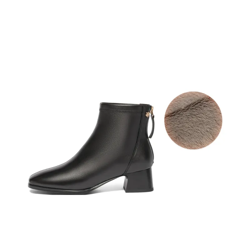 BELLE Ankle Boots 4.5CM Women's Black Beige-8