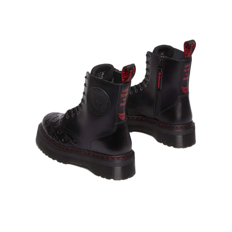 WARNER BROS. x Dr.Martens Jadonseries WB100 Short Martin Boot 5cm Unisex Black Red-3