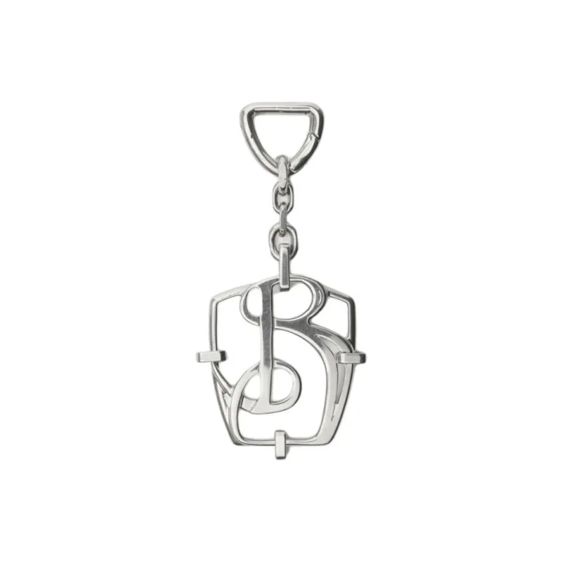 Burberry Brass Palladium Plated Keychains Unisex Silver-0