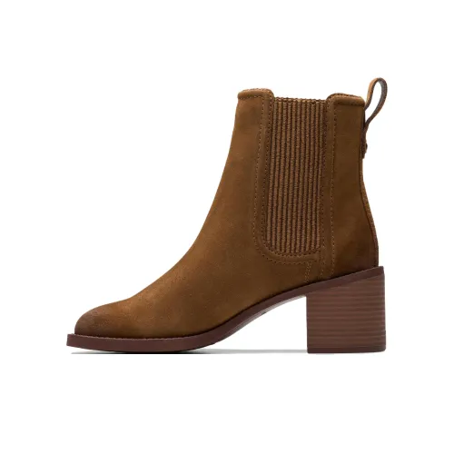 Clarks Short Chelsea Boots 7cm Women's Brown