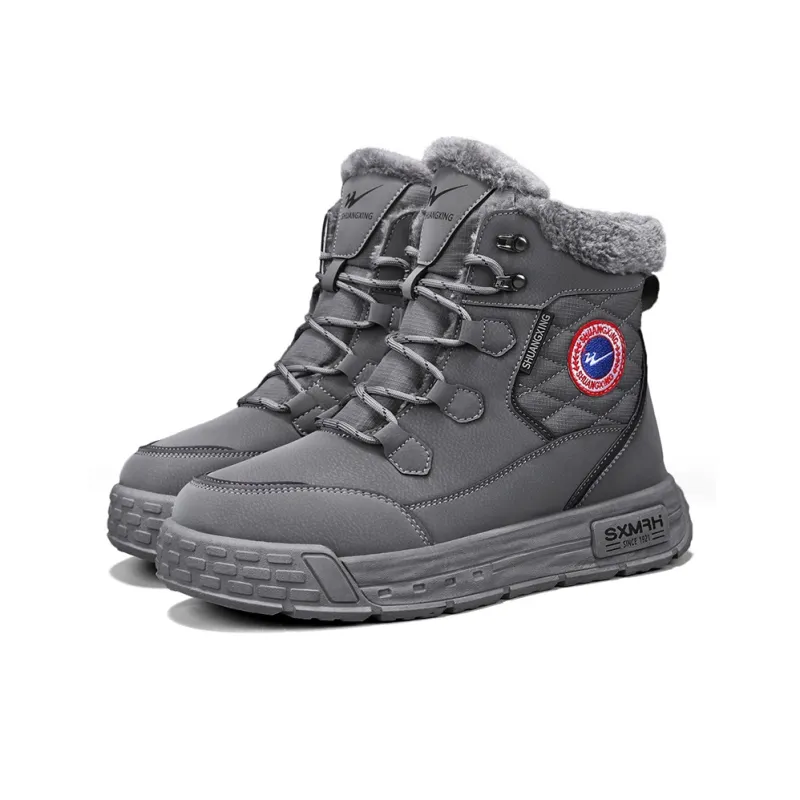Binary Knee High Martin Boot Platform Men's Gray-3