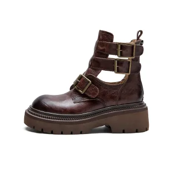 MATA Ankle Boots Women's Black/Coffee/Yellow
