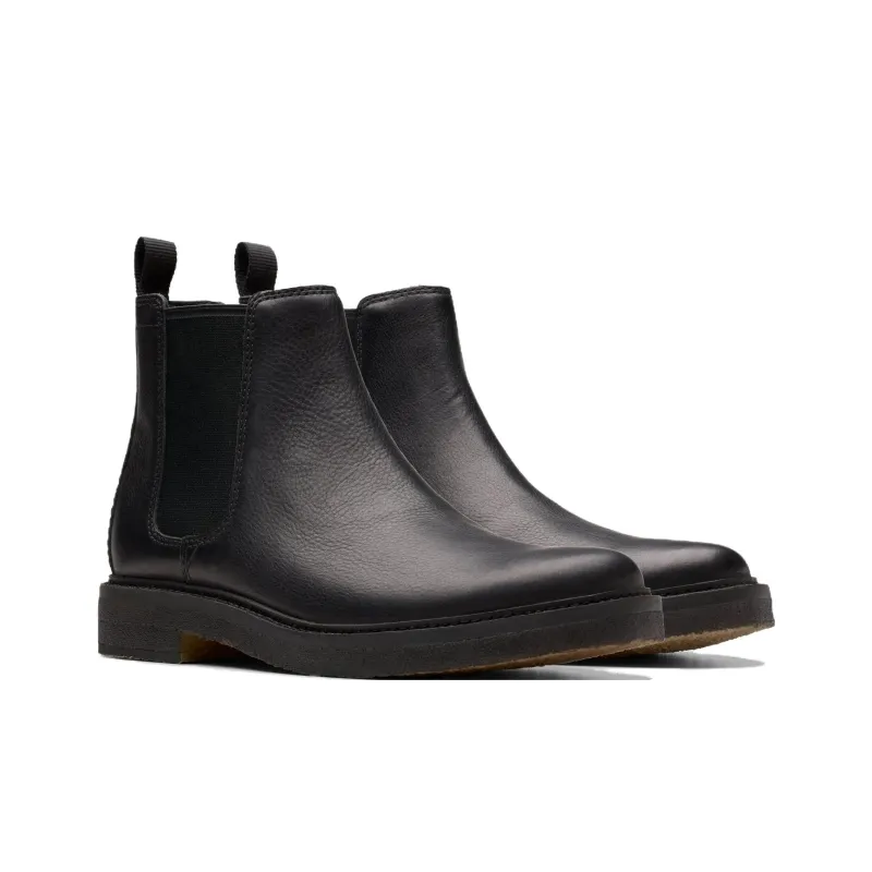 Clarks Short Chelsea Boots Men's Black-2