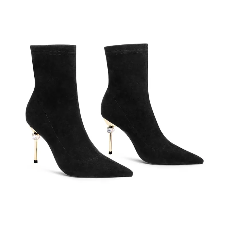 JOOC Ankle Boots Women's Sexy Black-3