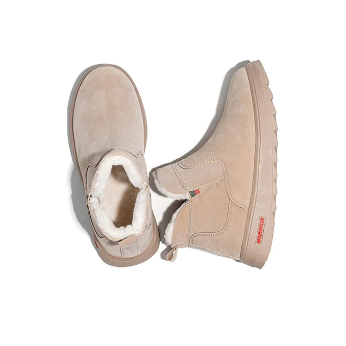 Warrior Warrior Warm Wear Resistant Slip Resistant Short Snow Boots Women's Beige-2