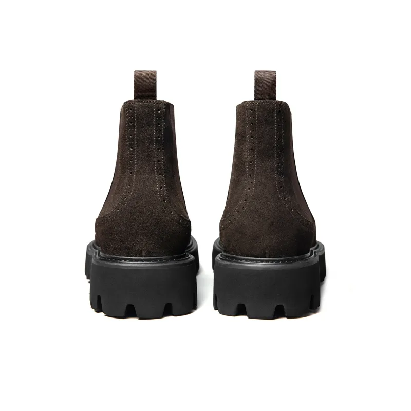 Zuti Short Chelsea Boots 7.5cm Men's Dark Coffee-3