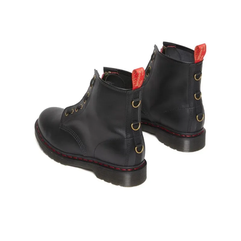 Dr.Martens 1460 Year Of The Rabbit Leather Lace Up Boots 'Black Red'-4
