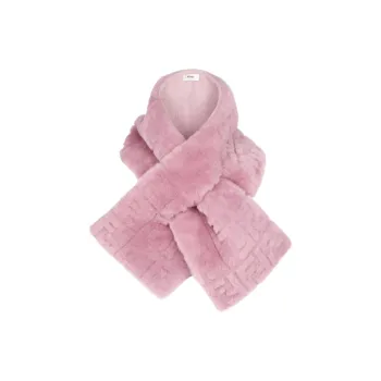 FENDI Pure Wool, Cashmere, Polyester Knit Scarves Unisex Purple Pink