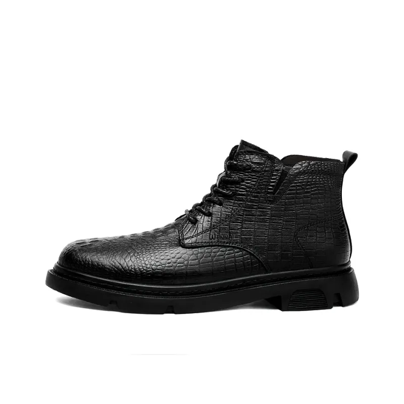 Wen Nai Short Martin Boot Men's Black-0