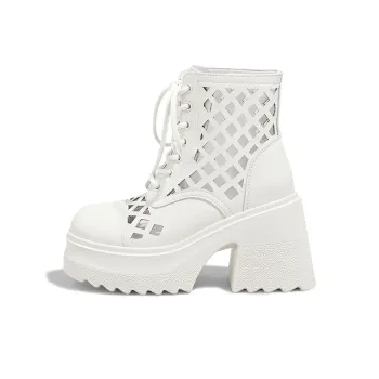 A Poinsettia Princess Ankle Boots 10cm Women's Ecru