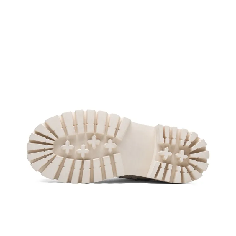 He Jinchang Short Martin Boot Women's White-5