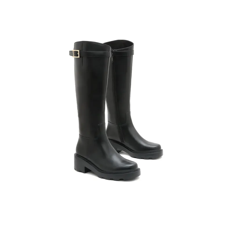 Staccato Knee high Boots 5.5cm Women's Black-8