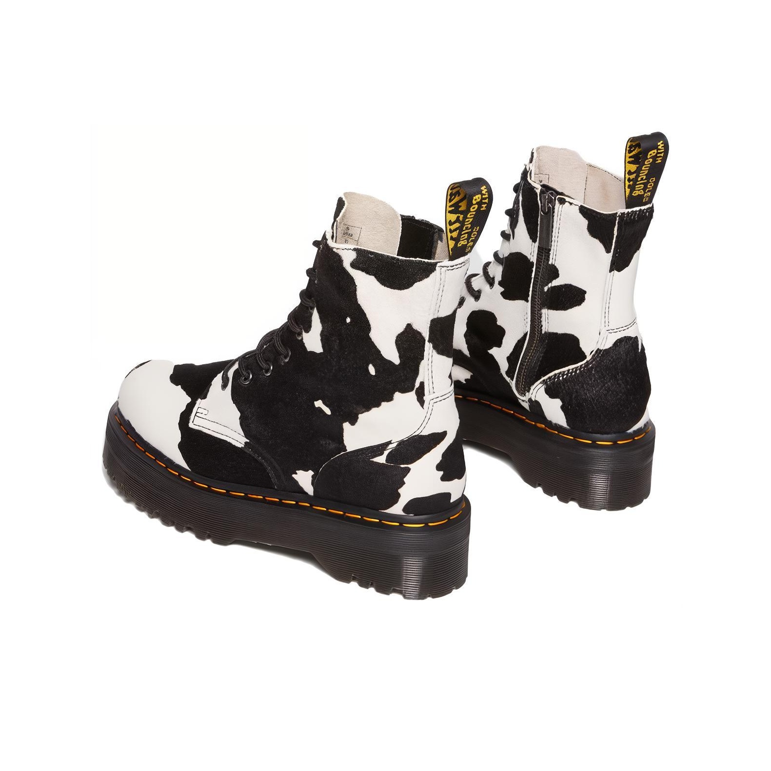 Dr.Martens Jadon Boot Hair-On Platforms Boots 'Cow Print