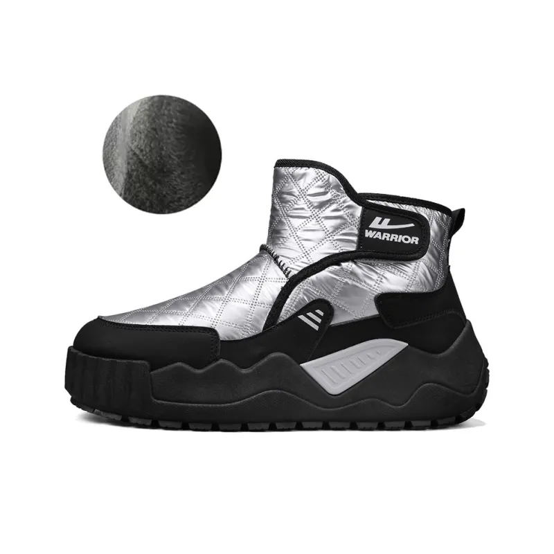 Warrior Thermal Slip Resistant Coverage Short Snow Boots Men's Silver Black-1