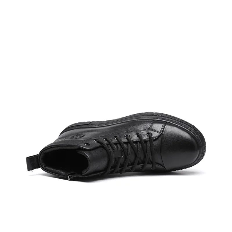 Devanro 9.5cm Martin Boot 4cm Men's Black-2