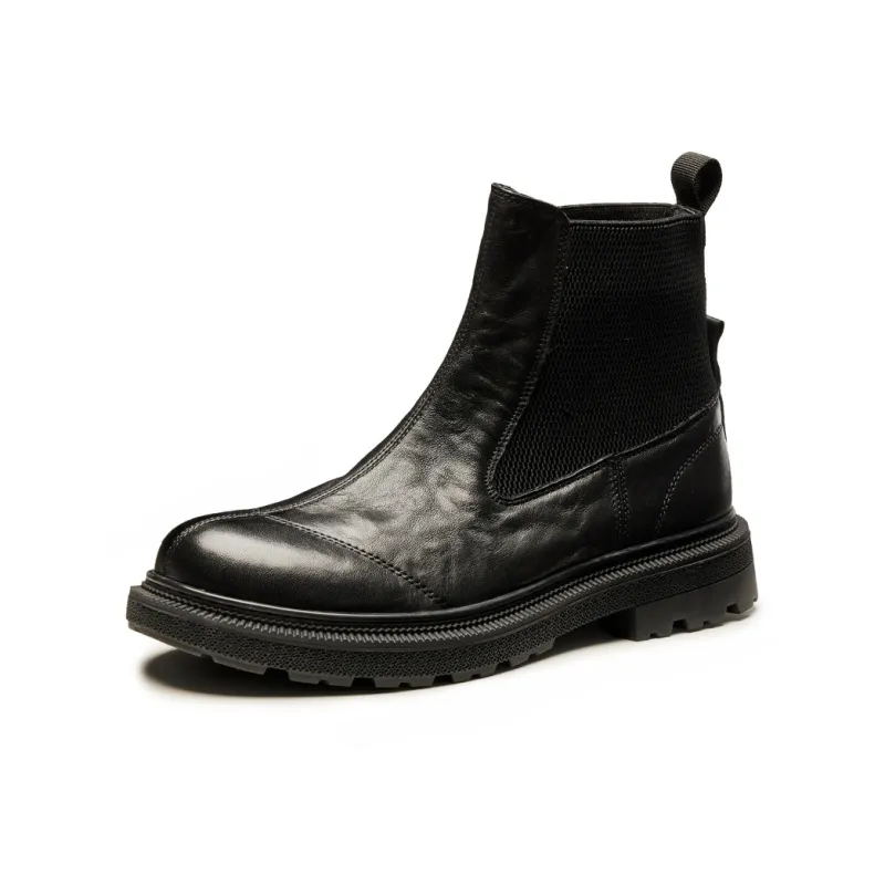 Brounvanm Short Chelsea Boots 3cm Men's Black-0