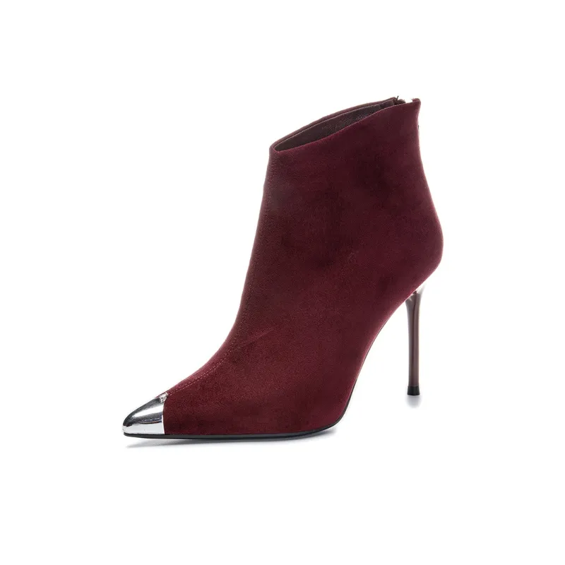 POOQ Ankle Boots Women's Black/Burgundy-1